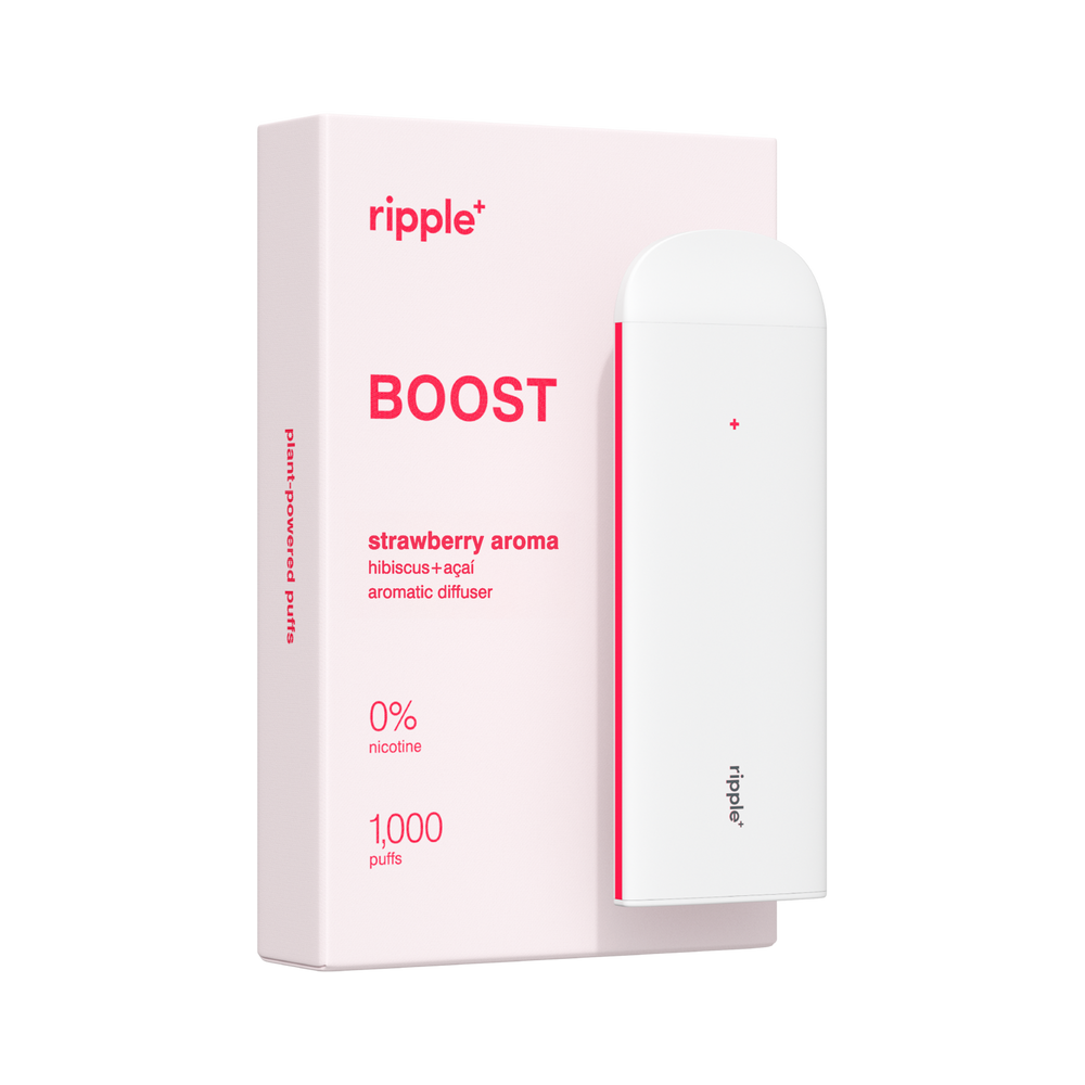 Ripple+ BOOST – vape fără nicotină Capsuni, 1000 pufuri