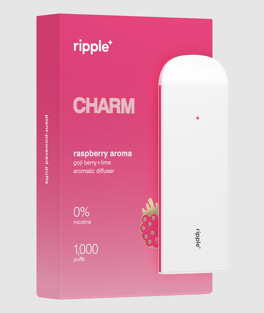 Tigara electronica, Ripple+, CHARM, Zmeură, fara nicotina, 1000 pufuri
