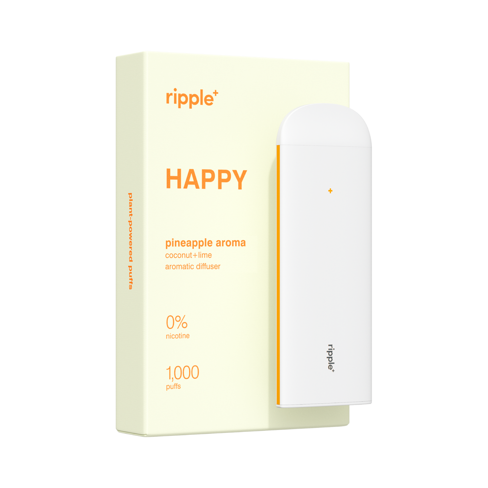 Ripple+ HAPPY – vape fără nicotină Ananas, 1000 pufuri
