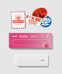 Tigara electronica, Ripple+, CHARM, Zmeură, fara nicotina, 1000 pufuri