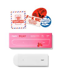 Tigara electronica, Ripple+, PLAY, Căpșuni, fara nicotina, 1000 pufuri