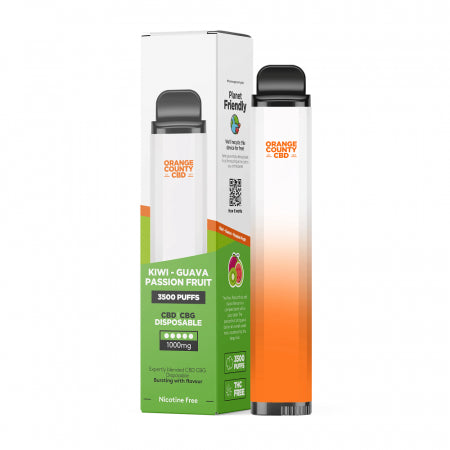 Vaporizator CBD + CBG, Orange County CBD, Kiwi Guava Passion Fruit, 1000mg
